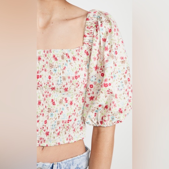 Sōkėe Collection Puff Sleeve Smocked Top Size X-Large NWT - Picture 7 of 9